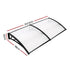 Instahut Window Door Awning Canopy 1mx2m Transparent Sheet Black Plastic Frame | Outdoorium