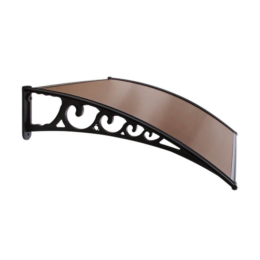 Instahut Window Door Awning 1mx3m Brown Hollow Sheet Plastic Frame - Outdoorium