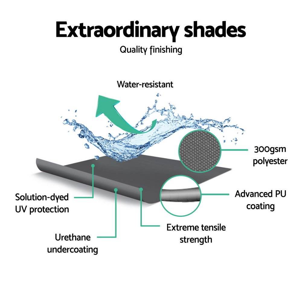 Instahut Retractable Folding Arm Awning Manual Sunshade 4Mx2.5M Pearl Grey | Outdoorium