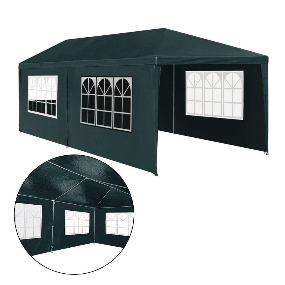 Instahut Gazebo 3x6m Marquee Wedding Party Tent Outdoor Camping Side Wall Canopy 4 Panel Green - Outdoorium