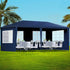Instahut Gazebo 3x6m Marquee Wedding Party Tent Outdoor Camping Side Wall Canopy 6 Panel Blue - Outdoorium