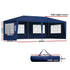 Instahut Gazebo 3x6m Marquee Wedding Party Tent Outdoor Camping Side Wall Canopy 6 Panel Blue - Outdoorium