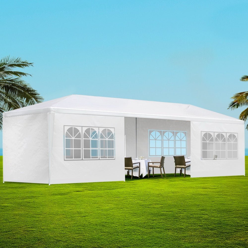 Instahut Gazebo 3x9 Outdoor Marquee Gazebos Wedding Party Camping Tent 8 Wall Panels - Outdoorium