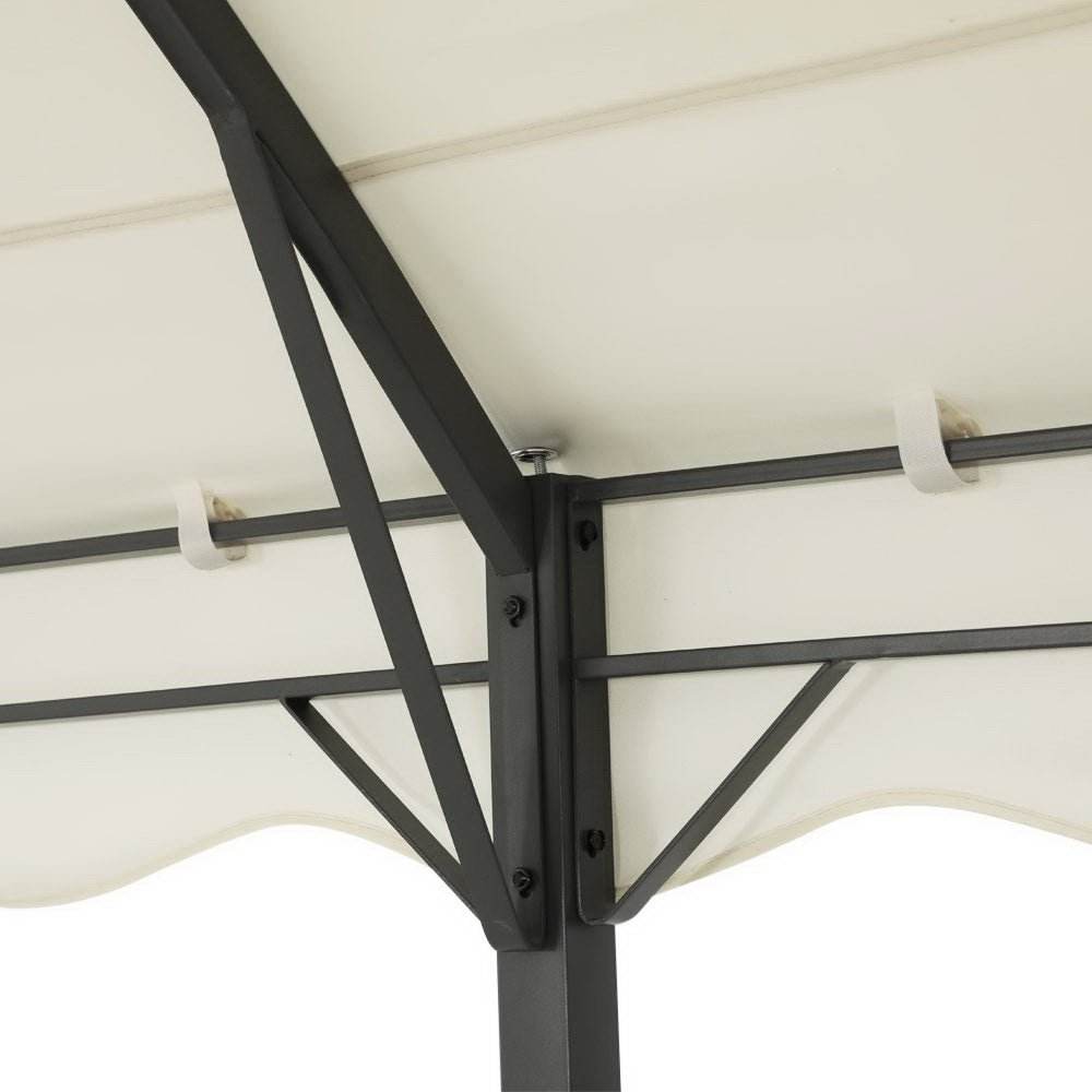 Instahut Gazebo Marquee 4x3m Outdoor Event Wedding Tent Camping Party Shade Iron Art Canopy Beige | Outdoorium