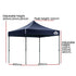 Instahut Gazebo Pop Up 3x3m w/Base Podx4 Marquee Folding Outdoor Wedding Camping Tent Shade Canopy Navy - Outdoorium