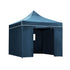 Instahut Gazebo 3x3 Pop Up Marquee Folding Wedding Tent Gazebos Camping Outdoor Shade Canopy Navy | Outdoorium