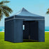 Instahut Gazebo 3x3 Pop Up Marquee Folding Wedding Tent Gazebos Camping Outdoor Shade Canopy Navy | Outdoorium