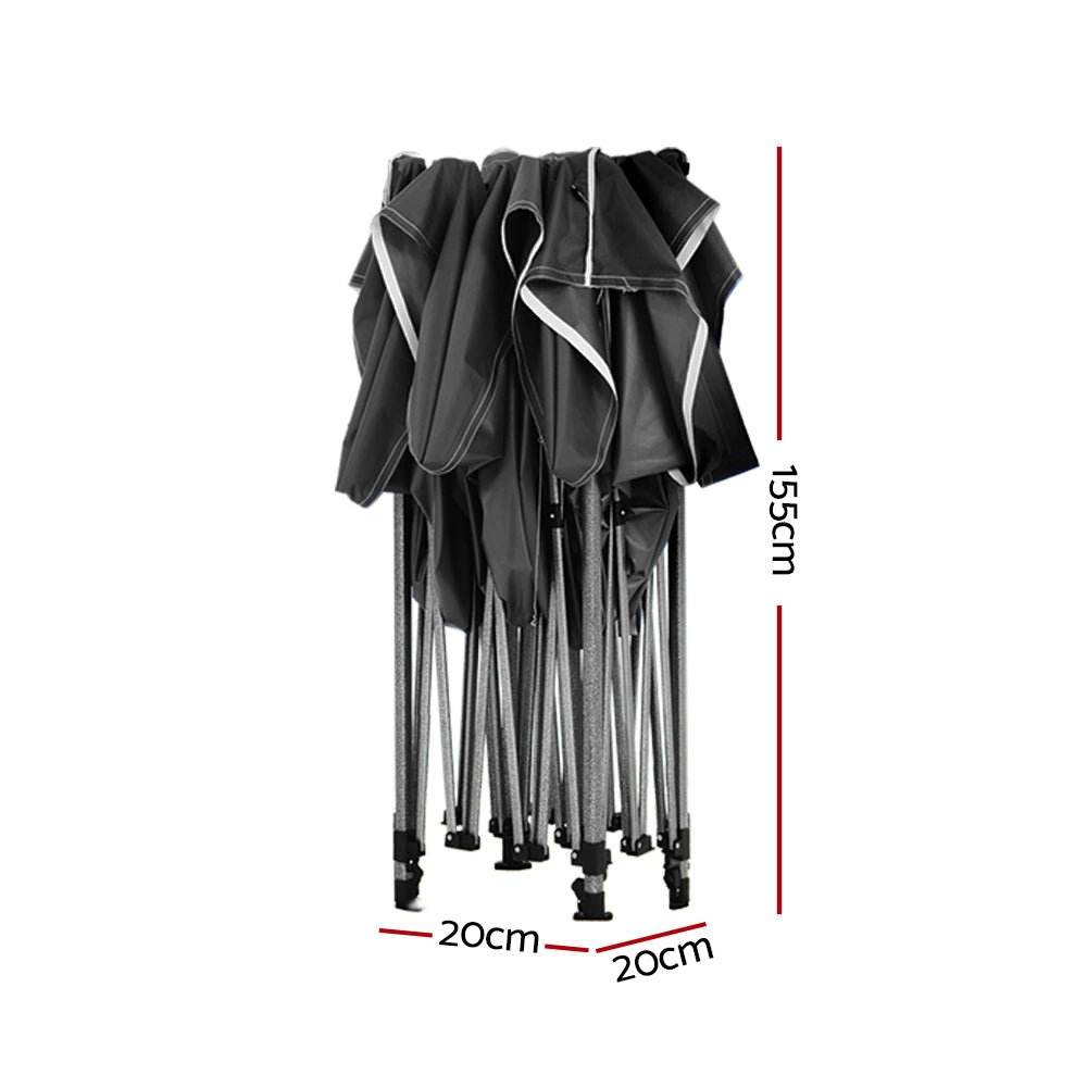 Instahut Gazebo Pop Up Marquee 3x3 Folding 500D Wedding Tent Base Pod Black - Outdoorium