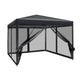 Instahut Gazebo Pop Up Marquee 3x3m Wedding Party Outdoor Camping Tent Canopy Shade Mesh Wall Black | Outdoorium