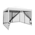 Instahut Gazebo Pop Up Marquee 3x3m Wedding Party Outdoor Camping Tent Canopy Shade Mesh Wall White | Outdoorium