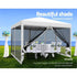 Instahut Gazebo Pop Up Marquee 3x3m Wedding Party Outdoor Camping Tent Canopy Shade Mesh Wall White | Outdoorium