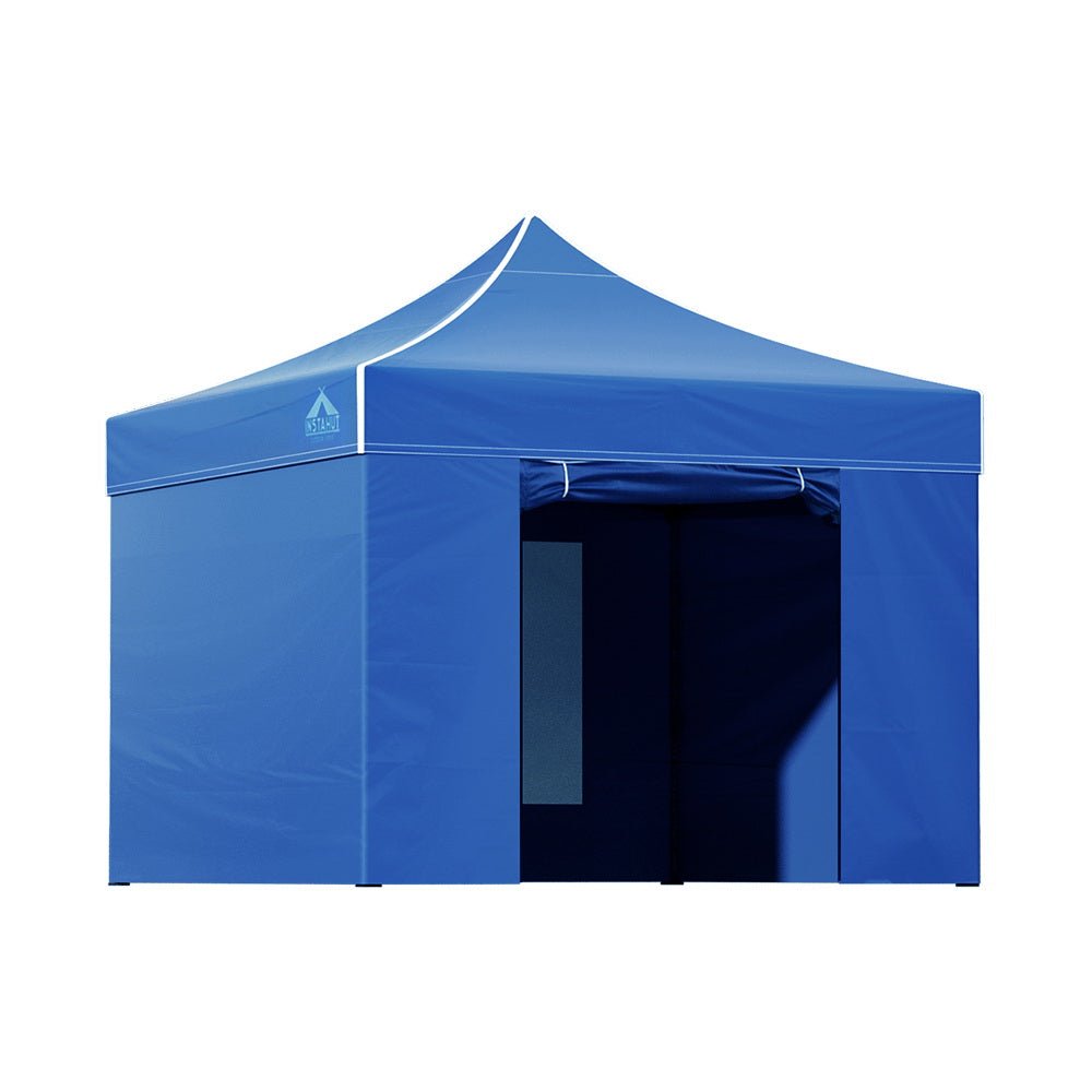 Instahut Gazebo Pop Up Marquee 3x3m Folding Wedding Tent Gazebos Shade Blue - Outdoorium