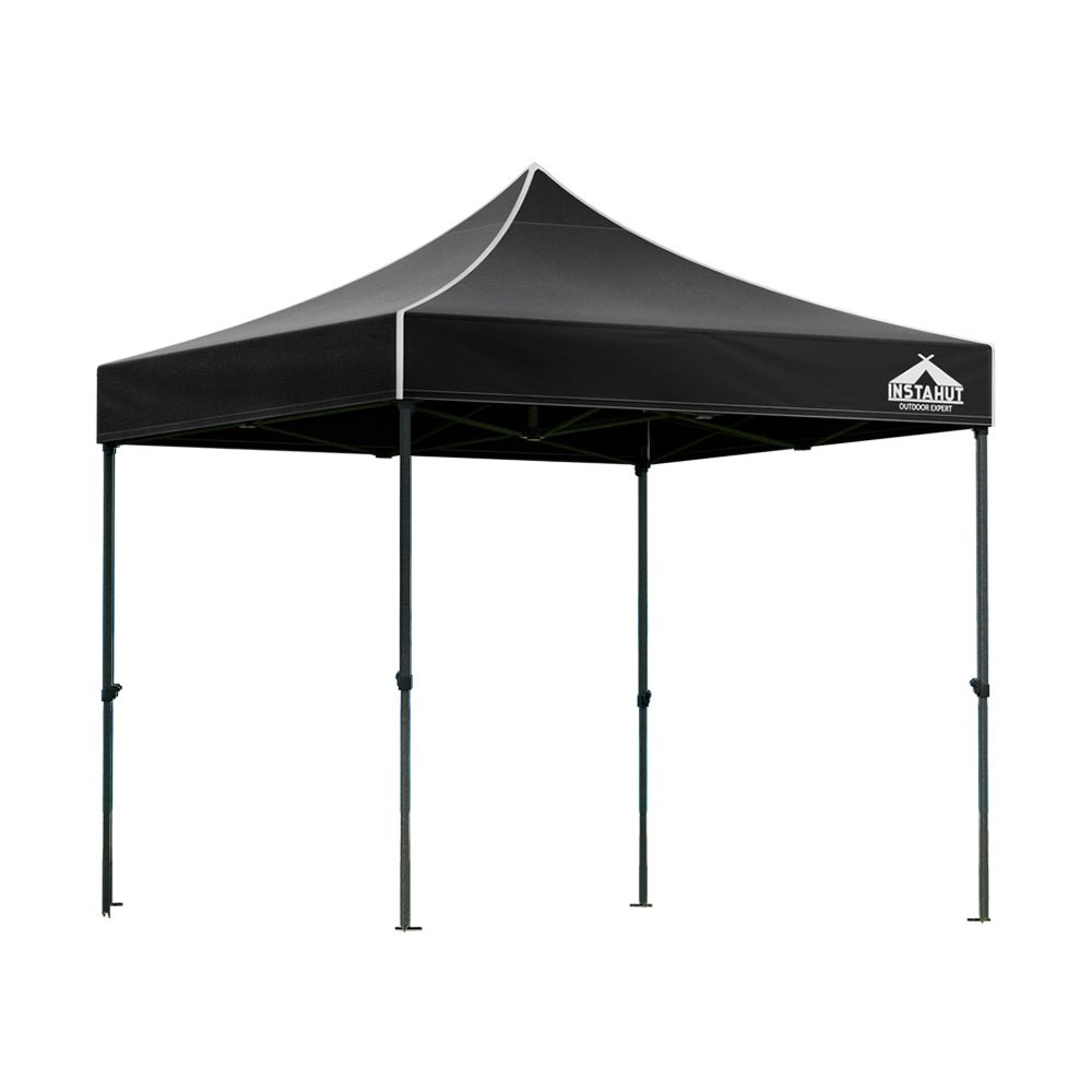 Instahut Gazebo Pop Up Marquee 3x3m Outdoor Tent Folding Wedding Gazebos Black - Outdoorium