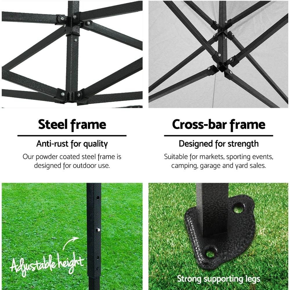 Instahut Gazebo 3x4.5 Pop Up Marquee Folding Wedding Tent Gazebos Camping Outdoor Shade Canopy Navy | Outdoorium