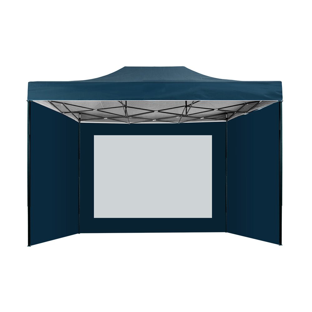 Instahut Gazebo Pop Up Marquee 3x4.5 Folding Wedding Tent Gazebos Shade Navy - Outdoorium