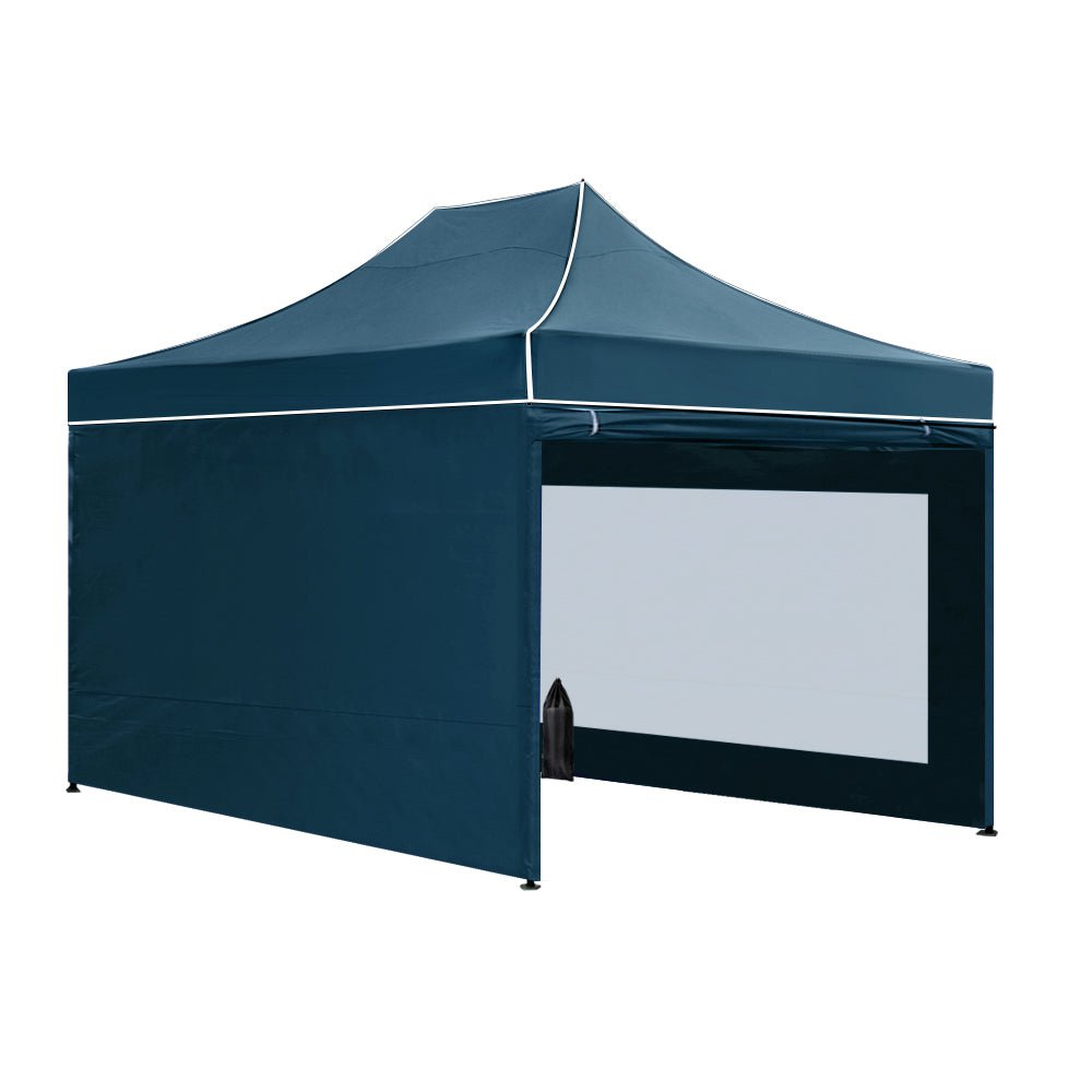 Instahut Gazebo Pop Up Marquee 3x4.5 Folding Wedding Tent Gazebos Shade Navy - Outdoorium