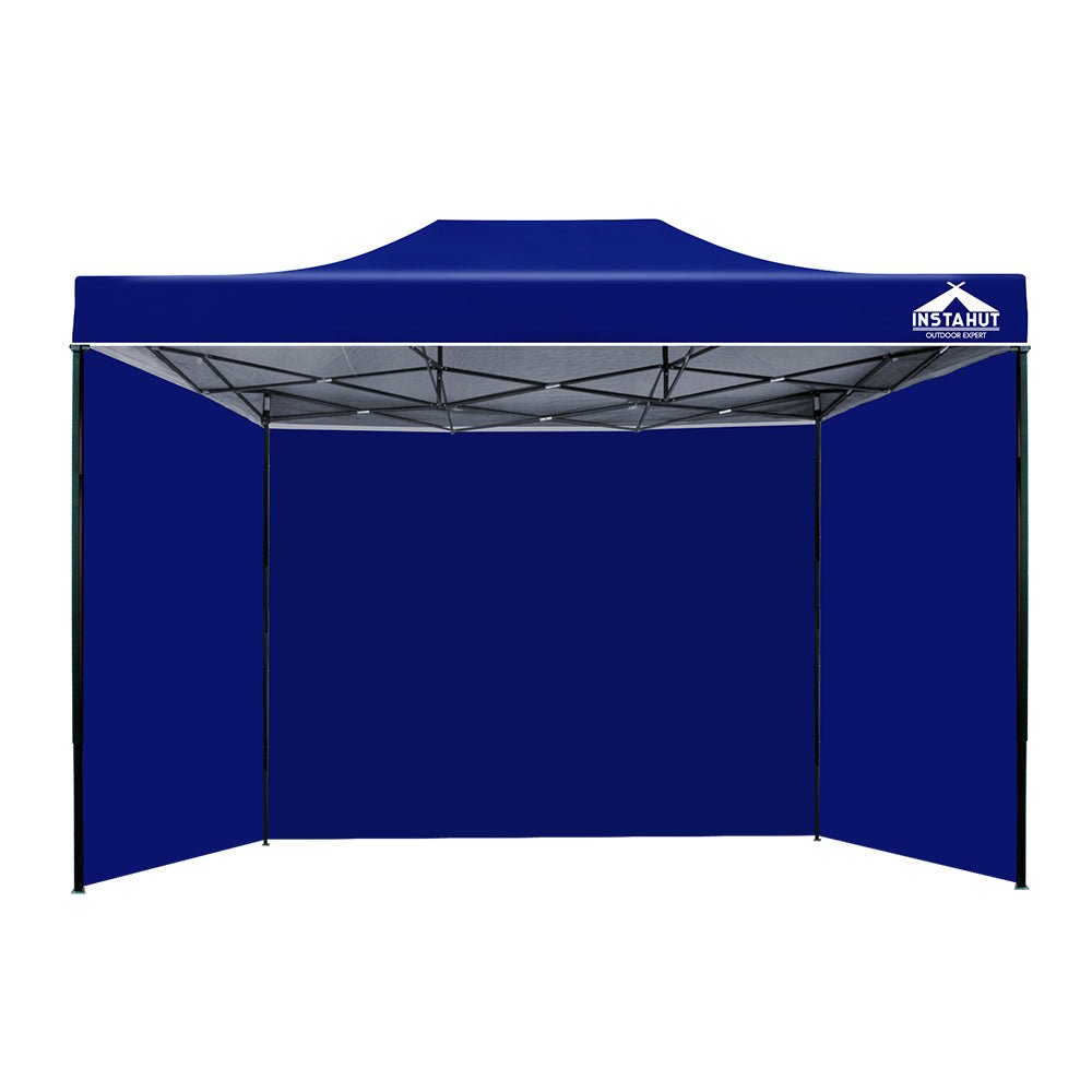 Instahut Gazebo Pop Up Marquee 3x4.5m Folding Wedding Tent Gazebos Shade Blue - Outdoorium