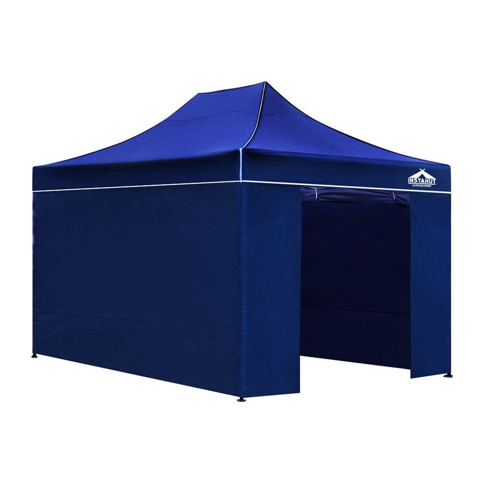Instahut Gazebo Pop Up Marquee 3x4.5m Folding Wedding Tent Gazebos Shade Blue - Outdoorium