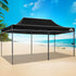 Instahut Gazebo Pop Up Marquee 3x6 Folding Tent Wedding 500D Camping Black | Outdoorium