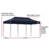 Instahut Gazebo Pop Up Marquee 3x6 Folding Tent Wedding 500D Oxford Camping Navy - Outdoorium