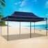 Instahut Gazebo Pop Up Marquee 3x6 Folding Tent Wedding 500D Oxford Camping Navy - Outdoorium