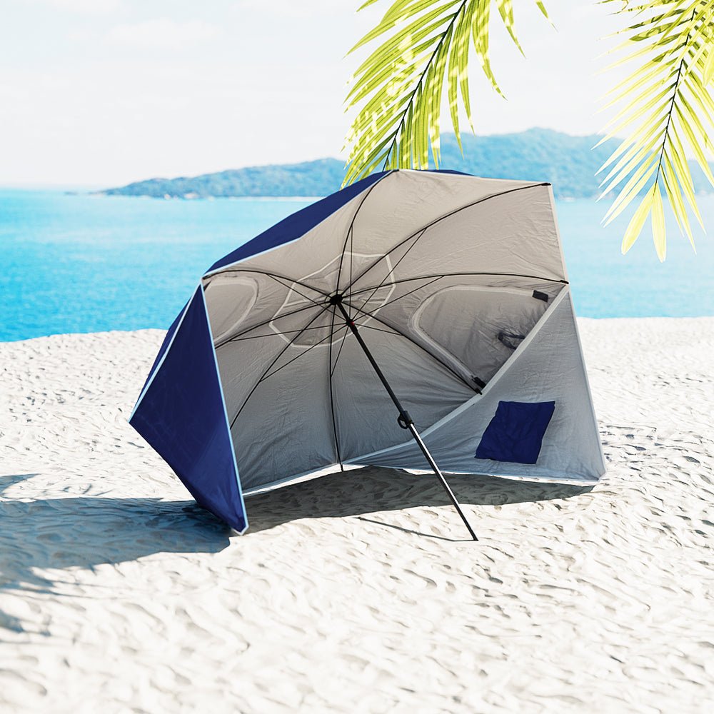 Instahut Outdoor Beach Umbrella Garden Umbrellas Sun Extension Pole Sun Canpoy - Outdoorium