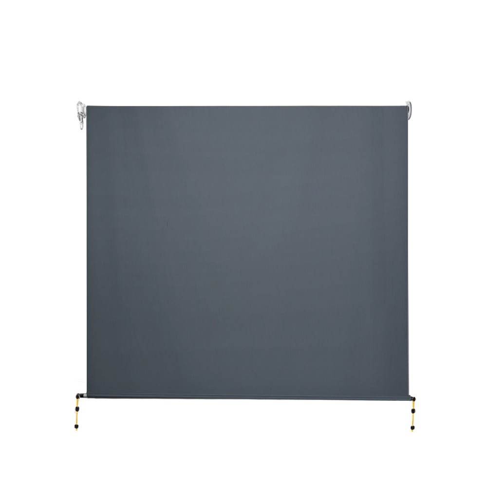 Instahut 2.4X2.5M Outdoor Blinds Awning Roll Down Canopy Retractable Outdoor Blinds Window Shade Grey - Outdoorium