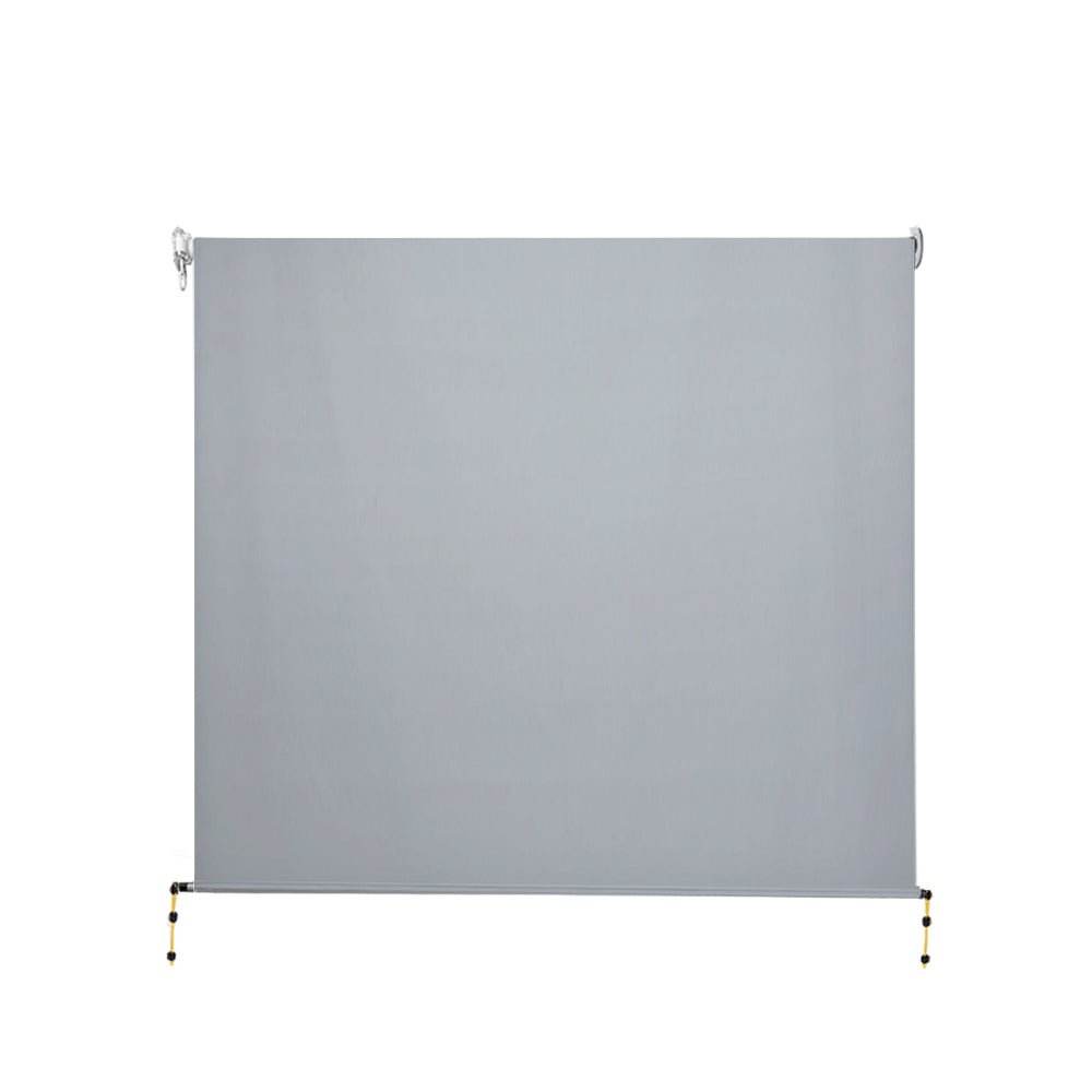 Instahut 3X2.5M Outdoor Blinds Awning Roll Down Screen Fabric Blinds Outdoor Window Shade Grey - Outdoorium
