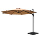 Instahut 3m Outdoor Umbrella w/Base Cantilever Beach Roma 360 Degree Tilt Beige | Outdoorium