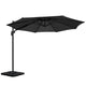 Instahut 3m Outdoor Umbrella w/Base Cantilever Beach Roma 360 Degree Tilt Black | Outdoorium