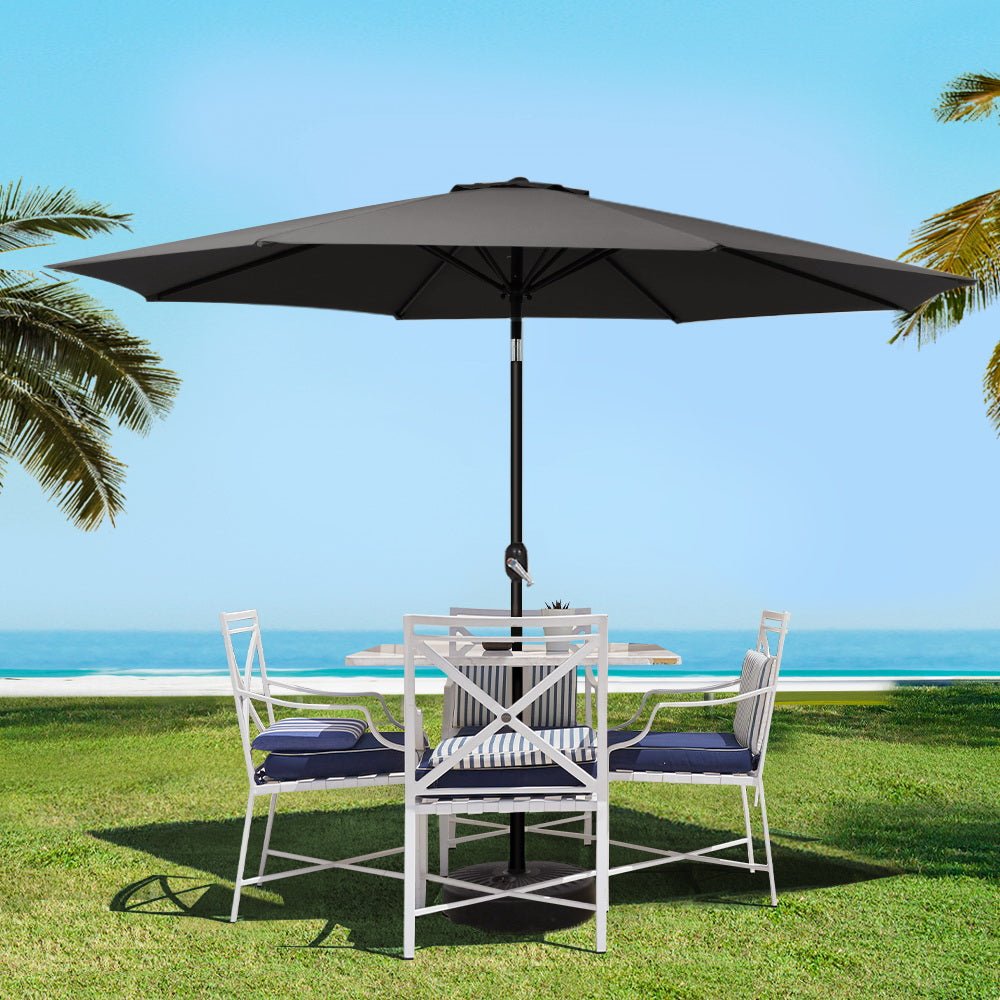 Instahut Outdoor Umbrella 3m Umbrellas Garden Beach Tilt Sun Patio Deck Pole UV - Outdoorium
