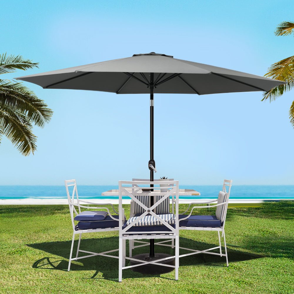Instahut Outdoor Umbrella 3m Umbrellas Garden Beach Tilt Sun Patio Deck Shelter - Outdoorium