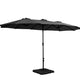 Instahut 4.57m Outdoor Umbrella w/Base Stand Beach Pole Garden Tilt Black | Outdoorium