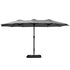 Instahut 4.57m Outdoor Umbrella w/Base Stand Beach Pole Garden Tilt Charcoal - Outdoorium