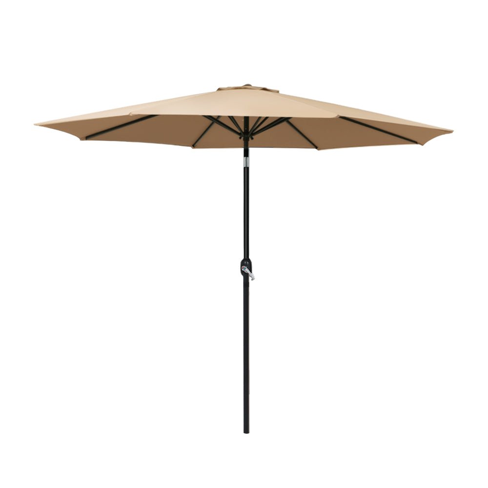 Instahut Outdoor Umbrella Umbrellas Beach Pole Garden Tilt Sun Patio UV 2.7m - Outdoorium