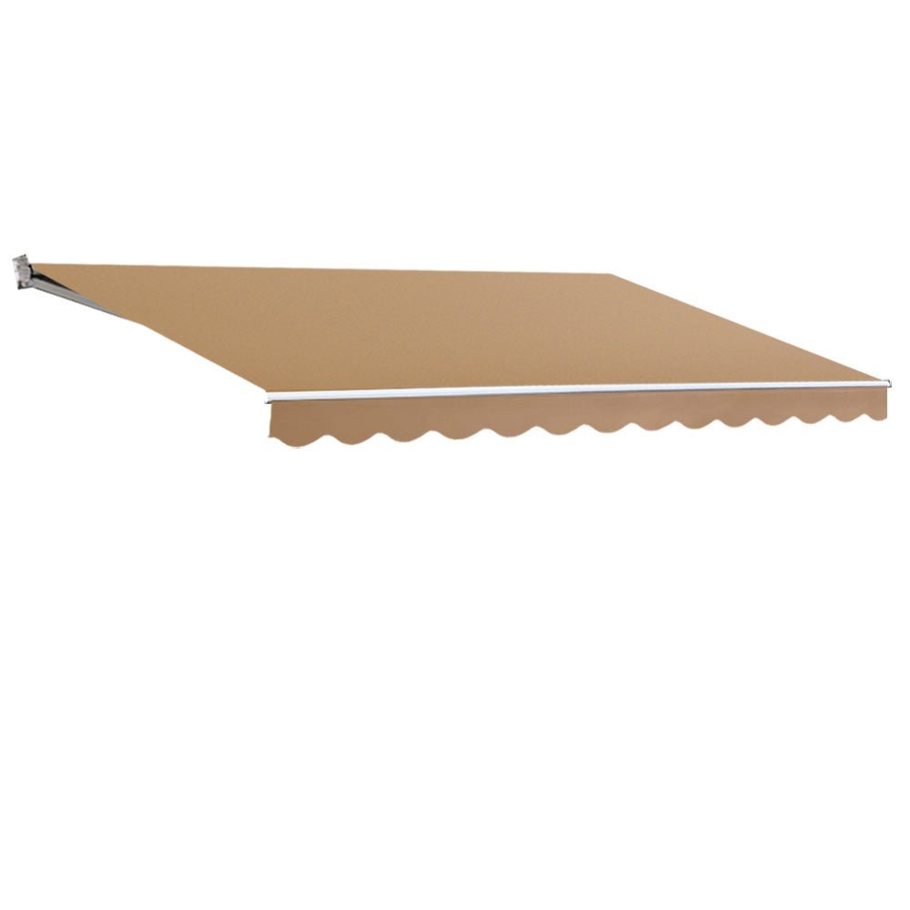 Instahut Retractable Folding Arm Awning Outdoor Awning Canopy 4Mx3M Beige - Outdoorium
