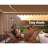 Instahut Retractable Folding Arm Awning Manual Sunshade 4Mx3M Beige - Outdoorium