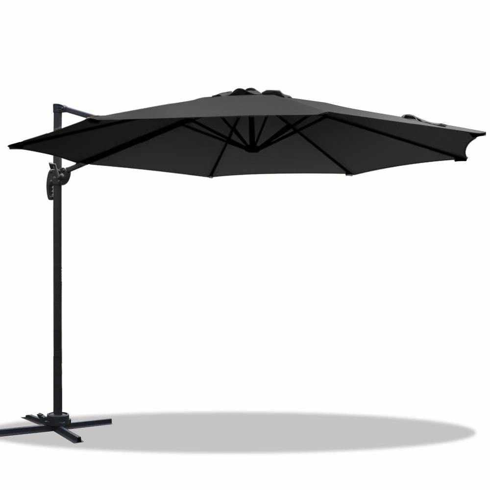 Instahut Roma Outdoor Umbrella - Black - Outdoorium