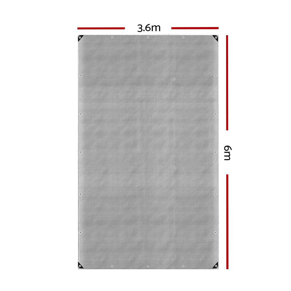 Instahut Tarp Tarpaulin 3.6x6m Canvas Camping Heavy Duty Sun Cover - Outdoorium