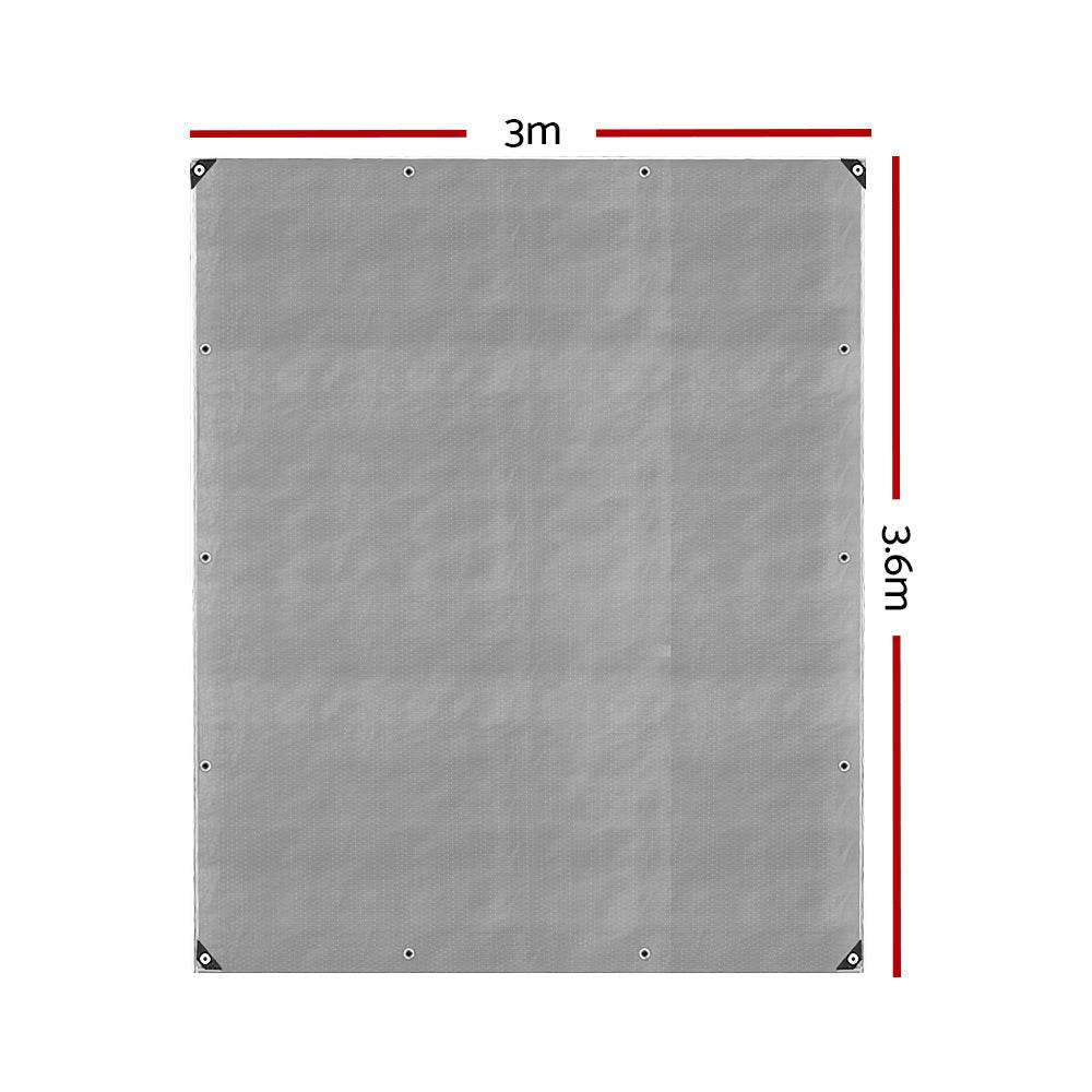 Instahut Tarp Tarpaulin 3x3.6m Canvas Camping Heavy Duty Sun Cover | Outdoorium
