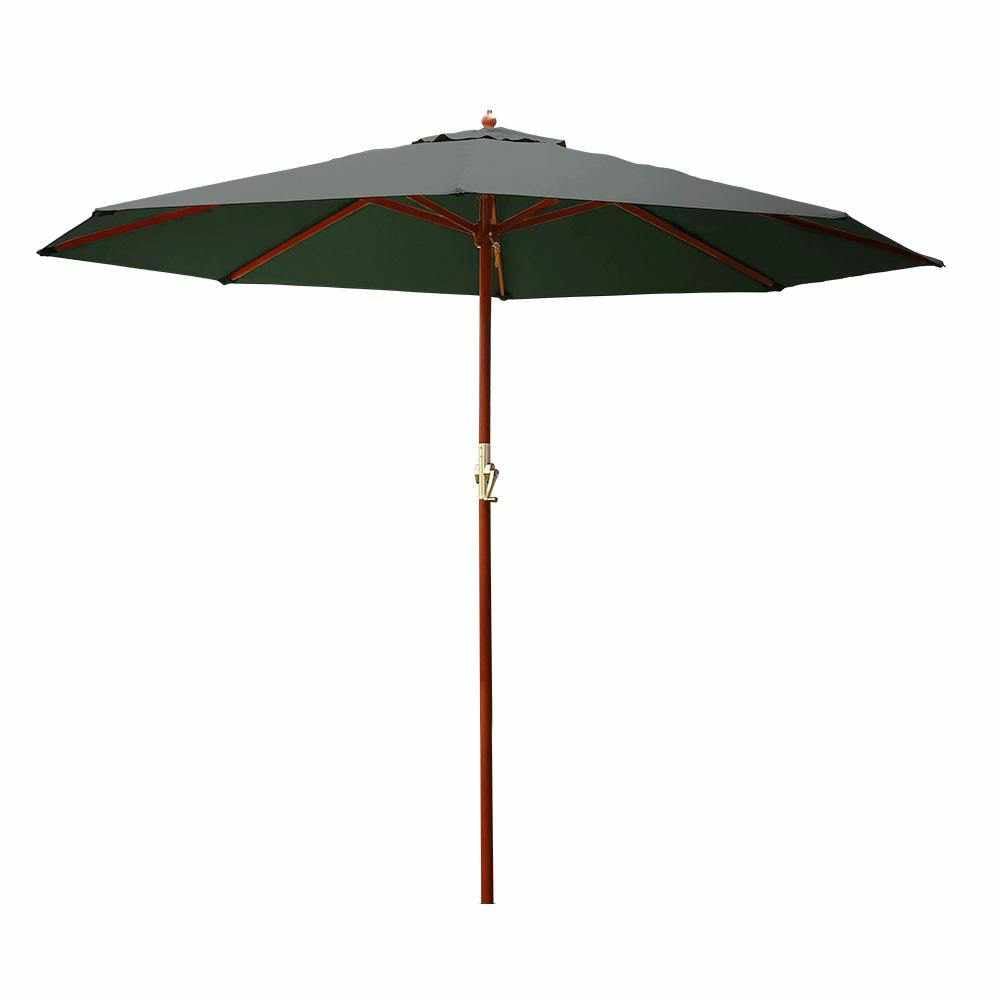 Instahut Outdoor Umbrella 3M Pole Umbrellas Stand Sun Beach Garden Deck Charcoal - Outdoorium