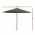 Instahut Outdoor Umbrella 3M Pole Umbrellas Stand Sun Beach Garden Deck Charcoal - Outdoorium