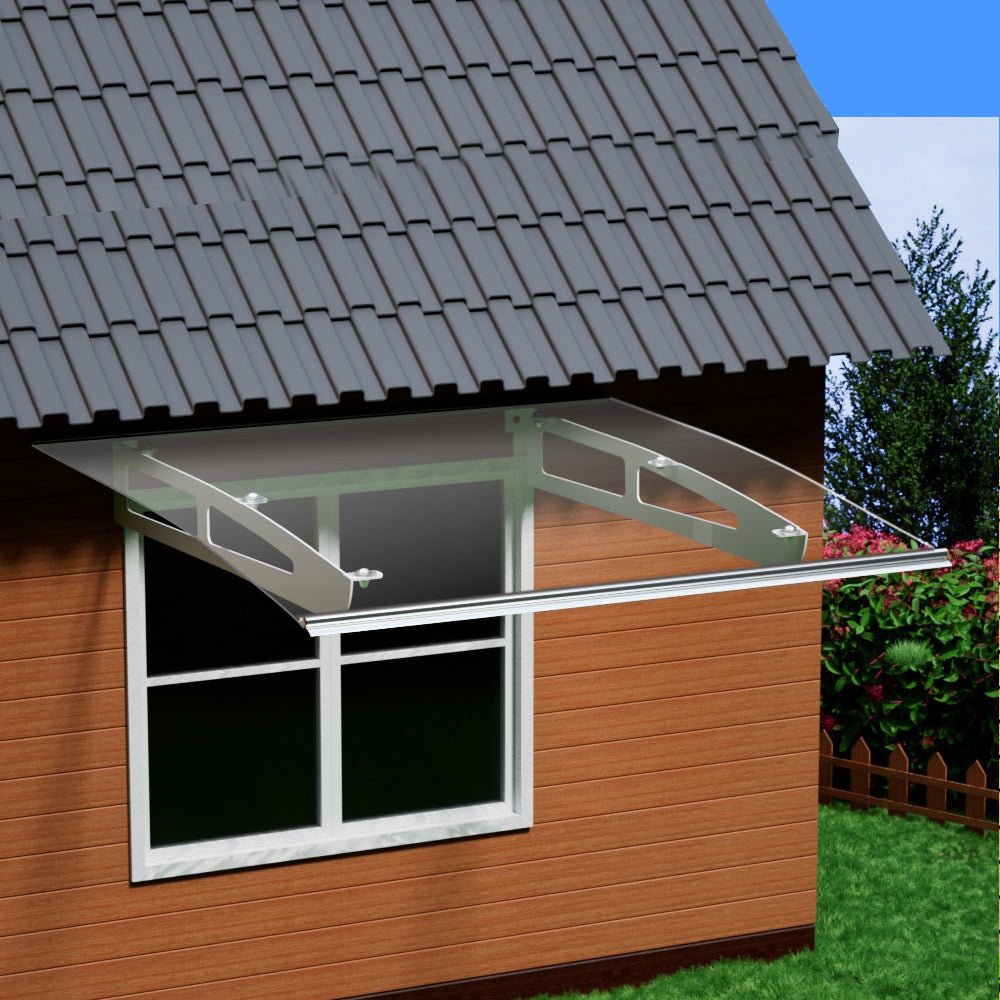 Instahut Window Door Awning Canopy Aluminum Frame Outdoor Patio Sun Shield 1x1m - Outdoorium