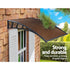 Instahut Window Door Awning Canopy 1.5mx3m Brown Sheet Black Plastic Frame - Outdoorium