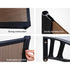 Instahut Window Door Awning Canopy 1.5mx3m Brown Sheet Black Plastic Frame - Outdoorium