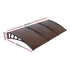 Instahut Window Door Awning Canopy 1.5mx3m Brown Sheet Black Plastic Frame - Outdoorium