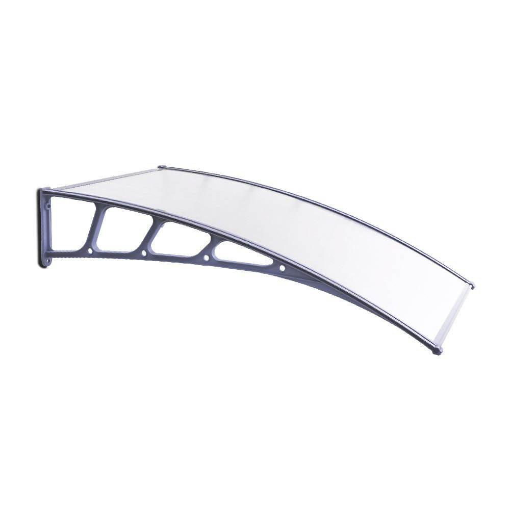 Instahut Window Door Awning Canopy 1.5mx4m Transparent Sheet Grey Plastic Frame - Outdoorium