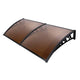 Instahut Window Door Awning 1mx2.4m Brown Hollow Sheet Plastic Frame | Outdoorium