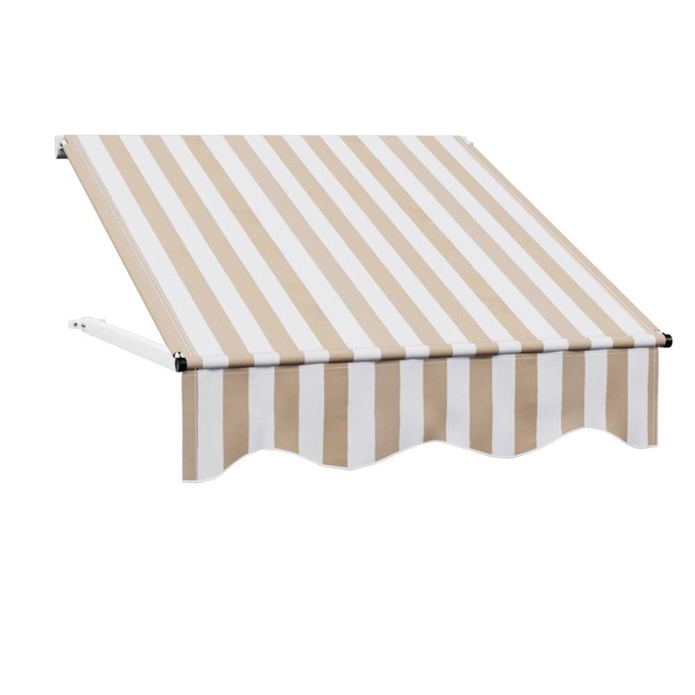 Instahut Window Door Awning 1mx1m Beige White Polyester Fabric Aluminum Frame - Outdoorium