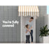Instahut Window Door Awning 1mx1m Beige White Polyester Fabric Aluminum Frame - Outdoorium